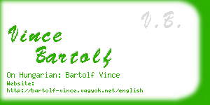 vince bartolf business card